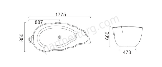 NSB-17850M ванна искусственный камень, размер 177,5x85 см