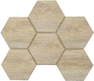 Selection Hexagon Oak SI01 дуб неполированный керамогранит 29х25см Estima Мозаика