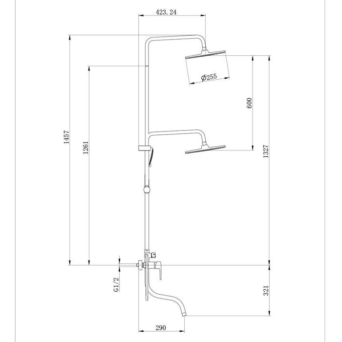 S51.24 Splenka Душевая система, хром