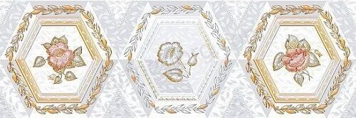 Декор керамический 988 серый плитка Меланитовый фон Ceramique Imperiale