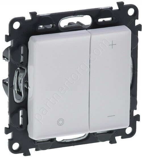 Legrand Valena Life светорегулятор кнопочный универсальный 400Вт, без нейтрали, с лицевой панелью, цвет белый