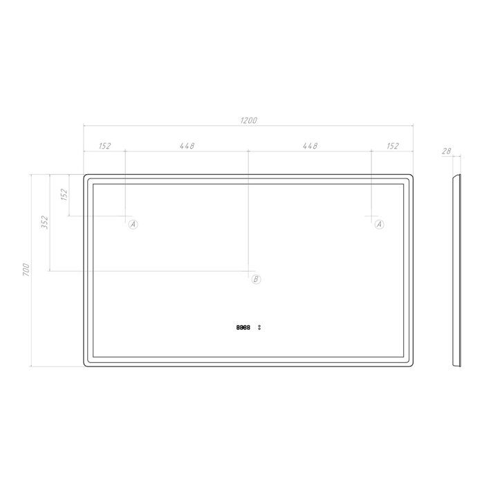 Geometry Luxe 1200 зеркало с LED - подсветкой для ванной комнаты