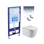 Set Aquatek Бетта комплект рама INS-0000012, унитаз AQ1253W-00, крепеж KKI-0000002 и клавиша смыва KDI-0000018
