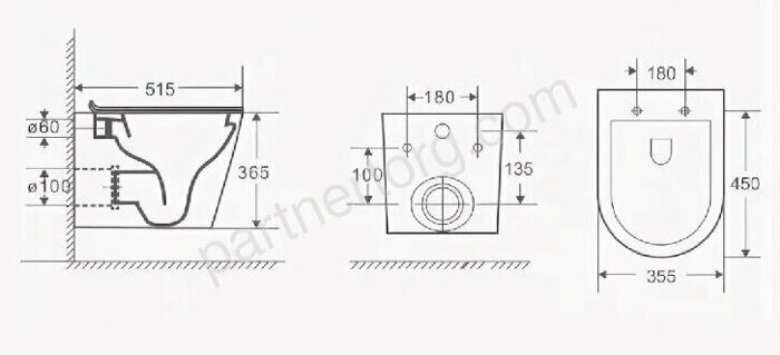 Azario Teramo унитаз подвесной безободковый 51,5см с сидением микролифт AZ-0053