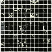 Mia black (glossy) черная мозаика стеклянная на сетке Bonaparte