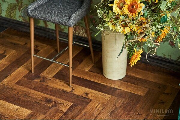 Парижский LVT клеевая плитка ПВХ Parquet Herringbone Glue 2,5 мм