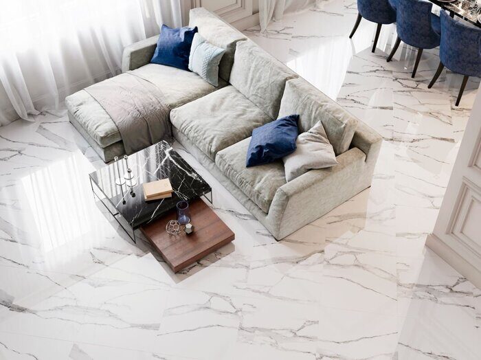 Milos Statuario Polished Staro керамогранит белый полированный 60х60 см