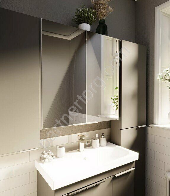 Gaula 60 2д шкаф подвесной зеркальный черный