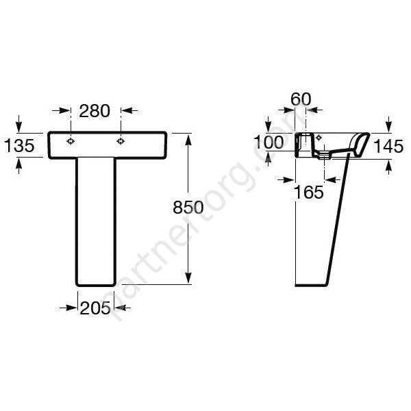 Пьедестал керамический для раковины 327881000 Hall Roca