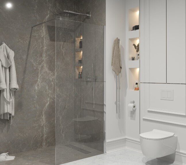 Niagara Nova NG-663-80 душевая перегородка 80х190см, хром, стекло прозрачное