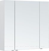 Алвита new 90 зеркальный шкаф белый матовый для ванной комнаты Aquanet