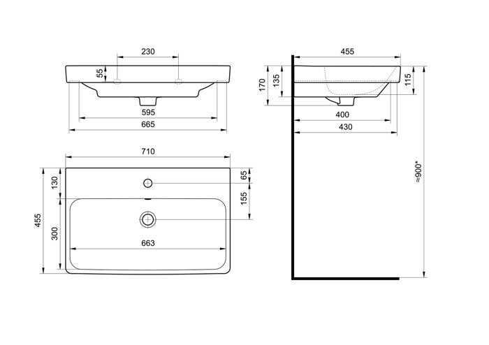 Сканди Doors 70 см тумба универсальная белая для ванной комнаты с раковиной Адриана 70 Aquaton