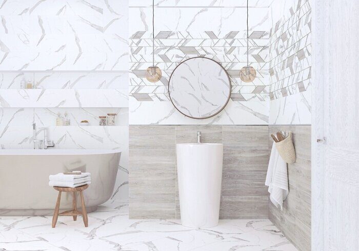 Prima Calacatta New Trend керамогранит белый матовый 41х41см