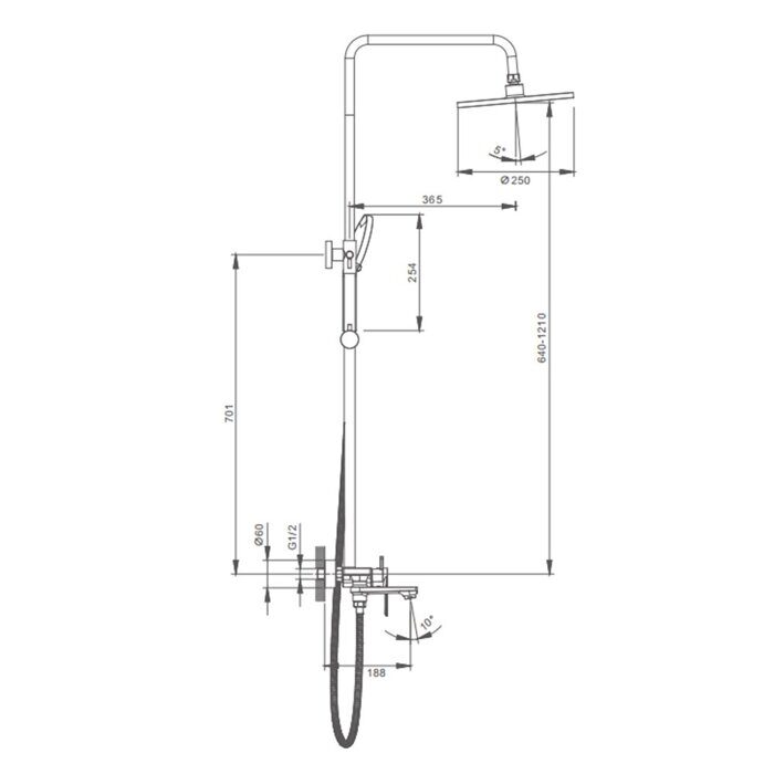 S05.24.06 Splenka Душевая система, черный