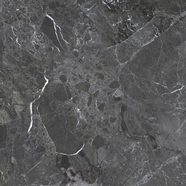 Greiny Dark Artkera керамогранит черный матовый sugar-эффект 60х60см