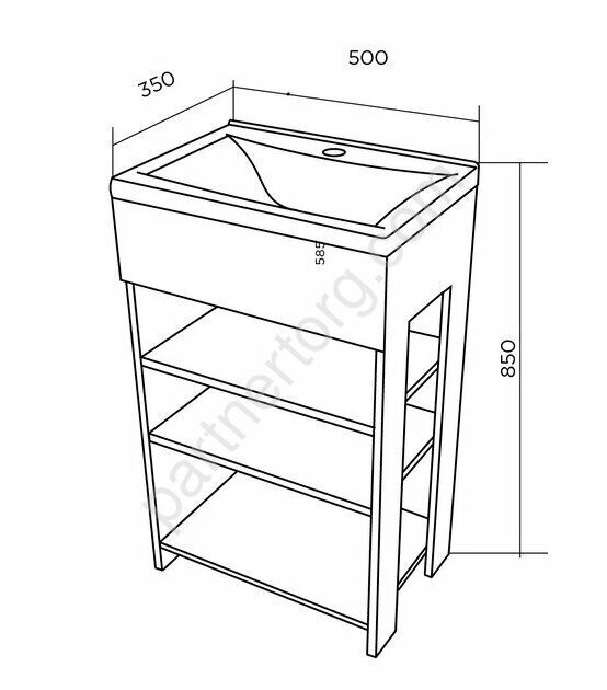 Revo 50Н тумба напольная с раковиной дуб сонома