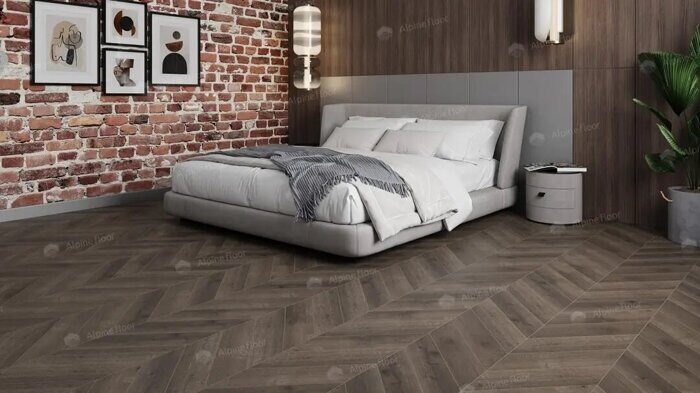 Дуб Антарес Chevron Alpine LVT кварц-виниловая клеевая плитка Alpine Floor ECO 20-9