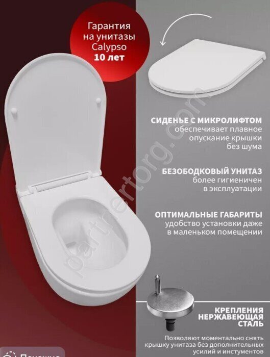 Calypso CS74EP унитаз подвесной безободковый с сидением