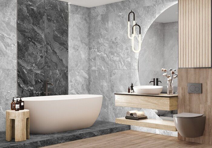 Greiny Graphite Artkera керамогранит серый матовый 120х60см