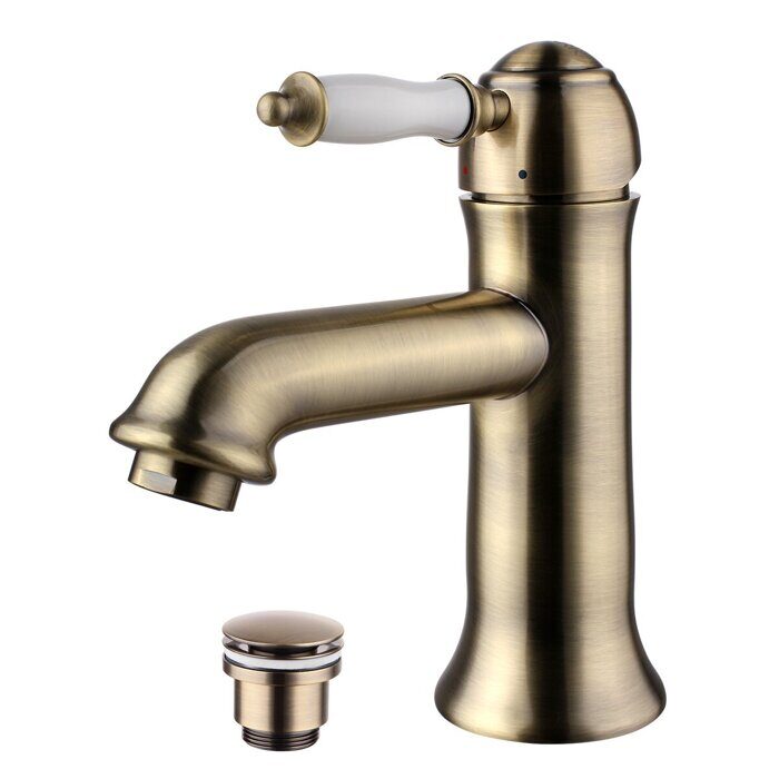 Villa LM4806B, смеситель для раковины монолитный, с донным клапаном, бронза Lemark