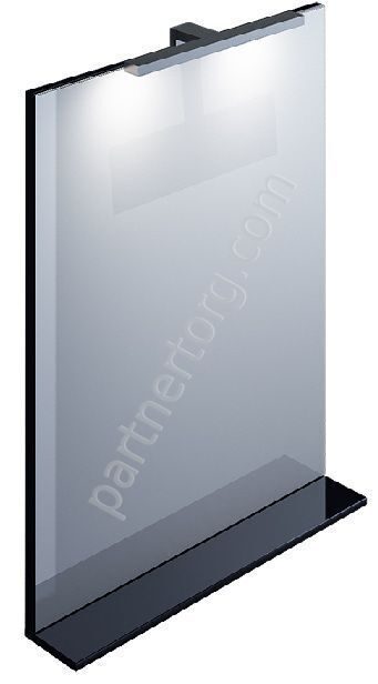 Кусто зеркало для ванной комнаты 70 см с LED подсветкой, черное Иддис