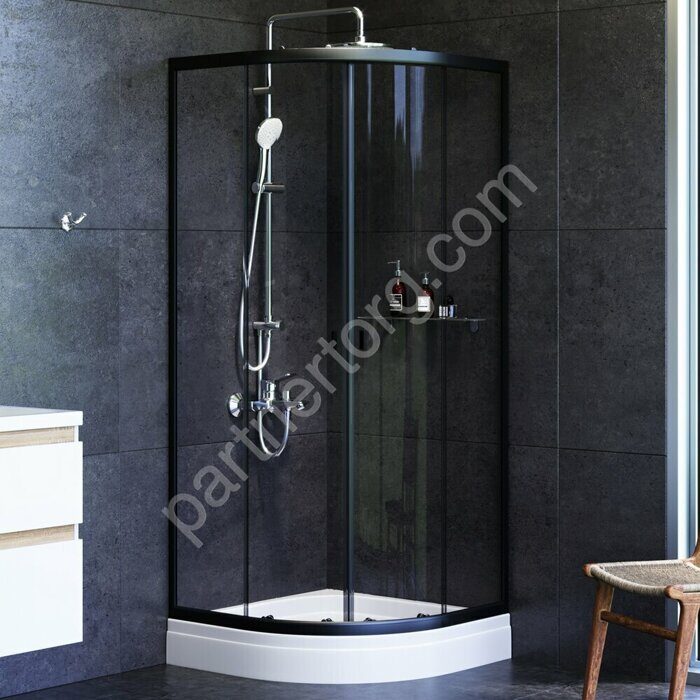 X-Joy Twin Slide AM.PM душевое ограждение без  поддона черный профиль  80x80 см W88G-205-080BT