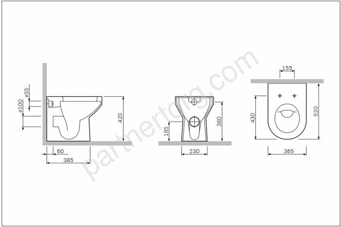 C701438WH Spirit V2.0 приставной унитаз