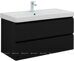 Вега 2.0 100 тумба черная для ванной комнаты 2 ящика Aquanet