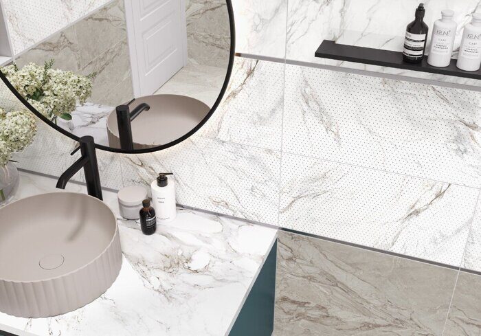 Intensity New Trend декор настенный белый глянцевый глиттер 30х60 см