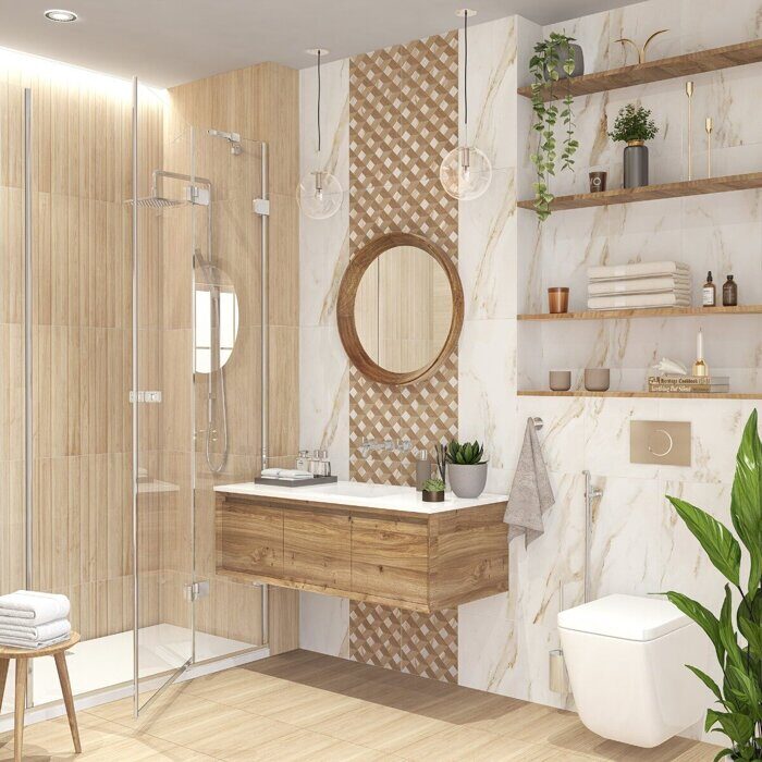 Rustic Beige Struttura настенная плитка бежевая полуматовая рейки 31х63см Azori