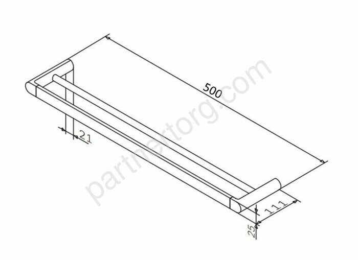 Двойная вешалка для полотенец, 50 см, хром A50335400 Inspire