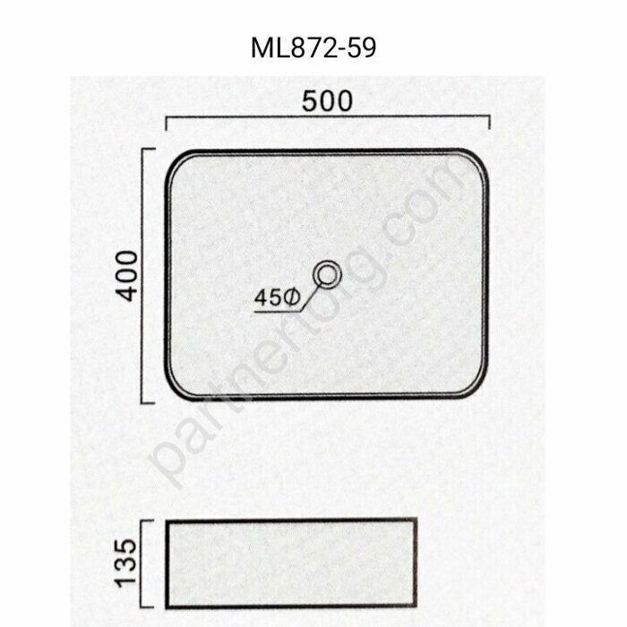 Накладная фарфоровая раковина Maison ML872-59 50 см