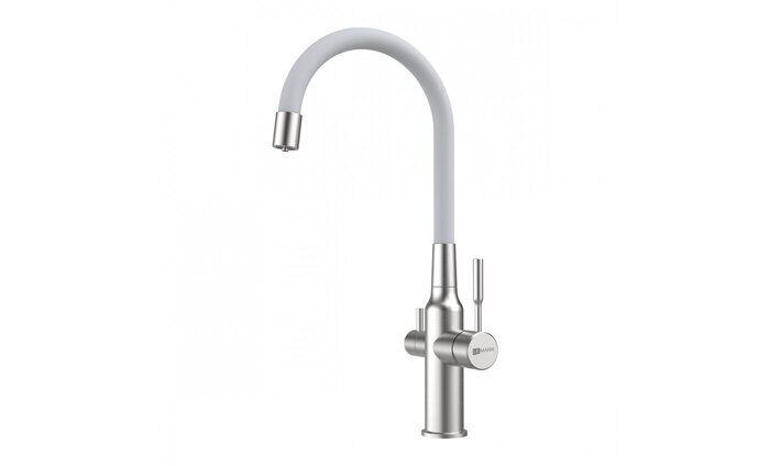 Expert LM5083S-White, смеситель для кухни с подключением к фильтру питьевой воды, хром-белый Lemark