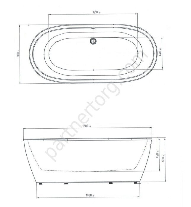 Tondo Aima отдельностоящая ванна акриловая 174х80см