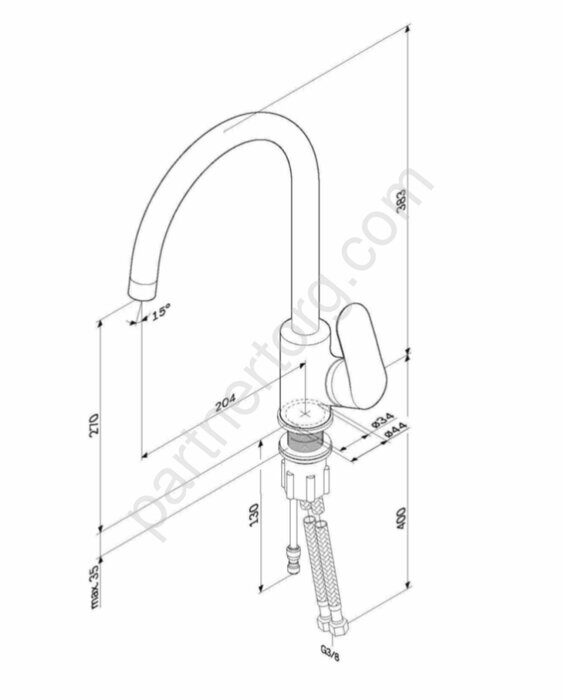 Like смеситель для кухни с каналом для питьевой воды, черный F8007722
