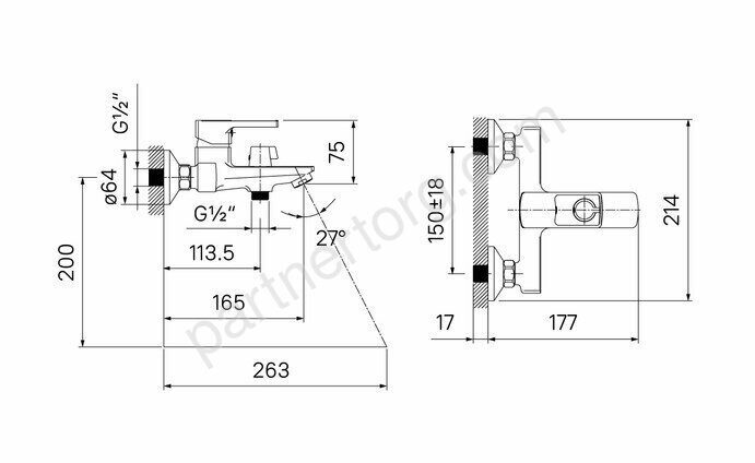 Bild Iddis смеситель для ванны с коротким изливом, хром BILSB00i02WA