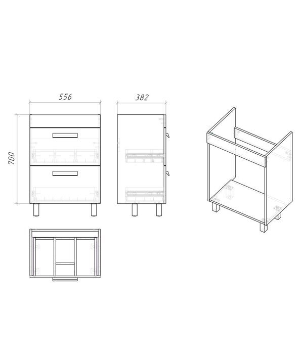 НЕО-60 тумба в краске в ванную белая с раковиной Фостер 60см