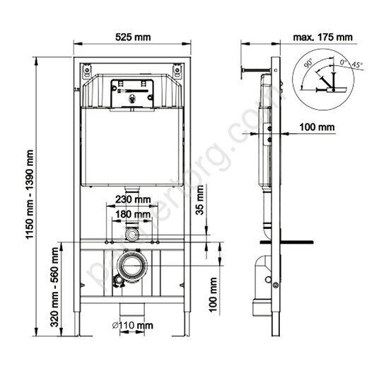 Berges Novum инсталляция для подвесного унитаза  без клавиши