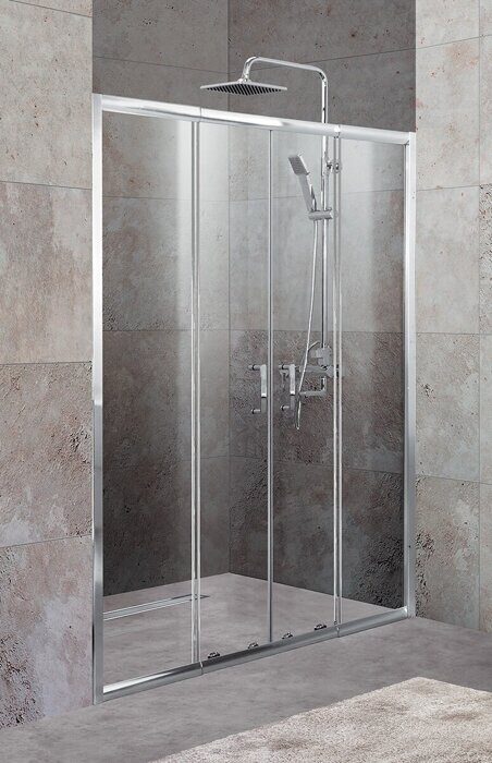 BelBagno UNIQUE-BF-2-150/180-C-Cr душевая дверь (150-180)х190 см раздвижная, стекло прозрачное, профиль хром