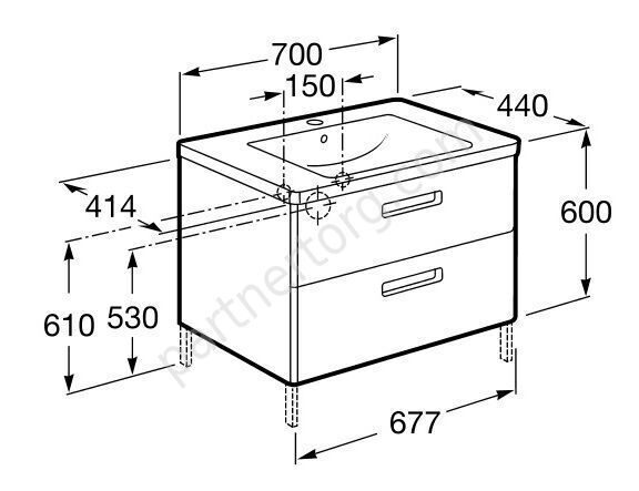 Gap тумба для ванной комнаты белый глянец 70 Roca