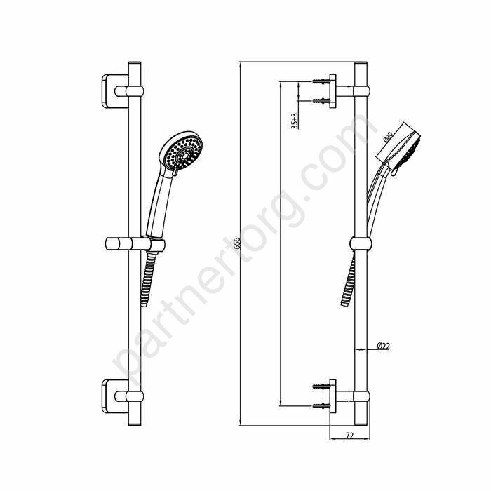 Optima Home Iddis душевой гарнитур хром 3 режима BIL3F65i16