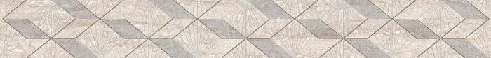 Ascoli Grey Diamond бордюр керамический серый полуматовый рельеф 63х7,5см Azori