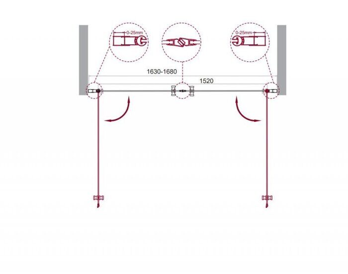 BelBagno ETNA-B-2-170-C-Cr душевая дверь 170х195 см распашная, стекло прозрачное, профиль хром