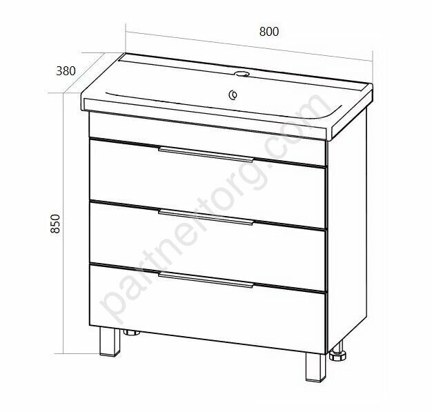 Gaula 80Н 3я тумба напольная черная