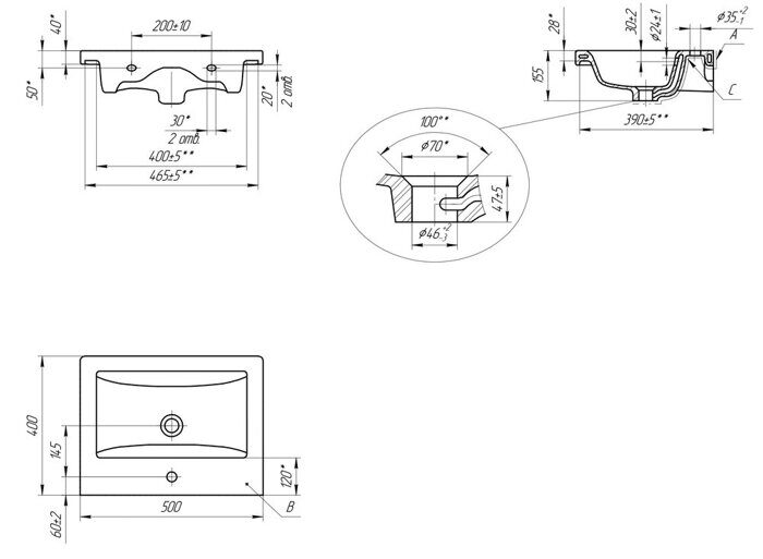 Land 500-0-1 тумба подвесная белая для ванной комнаты с умывальником Como 50