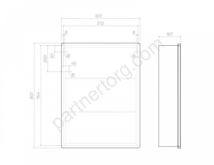 Geometry Classic 600 Vigo зеркальный шкаф с LED подсветкой в ванную комнату