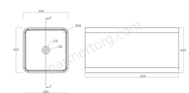 NSF-4086M раковина напольная искусственный камень, ширина 40 см