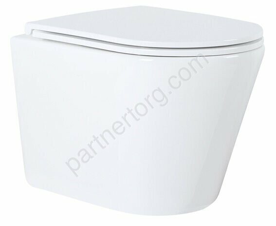 Azario Teramo унитаз подвесной безободковый 51,5см с сидением микролифт AZ-0053