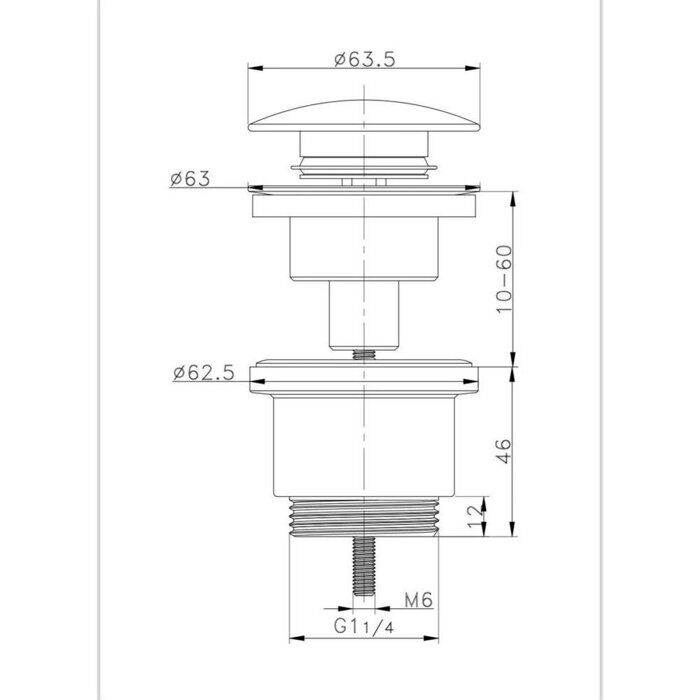 R600.01.08 Raglo донный клапан для раковины, белый