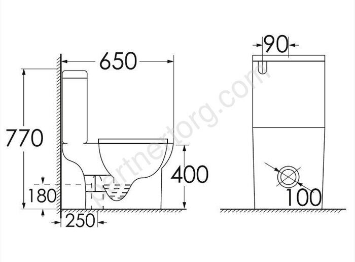 Fretta Round N унитаз напольный безободковый с сидением микролифт